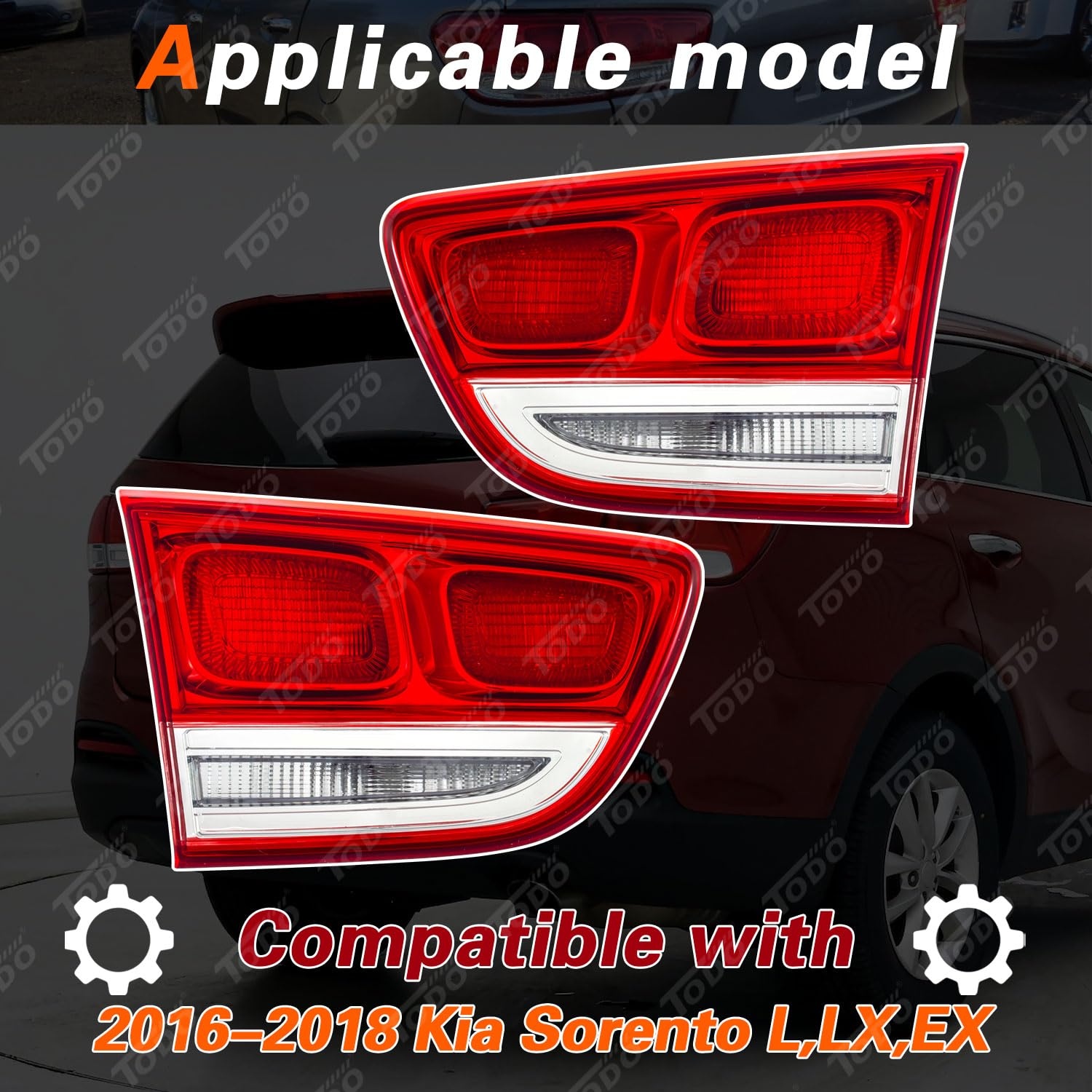 Condition photo showing New/Like New for todo real tail lights compatible with 2016-2018 kia sorento taillight rear lamp replace ?92402-c6000