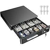 Tera 13" Auto Open Cash Register Drawer Heavy Duty with Fully Removable Insert Tray 5 Keys 4 Bill 6 Coin Media Slot 24V RJ12 