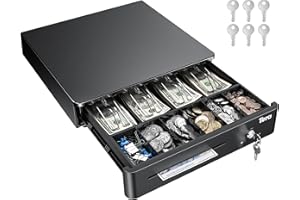 Tera 13" Auto Open Cash Register Drawer Heavy Duty with Fully Removable Insert Tray 5 Keys 4 Bill 6 Coin Media Slot 24V RJ12 