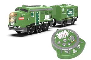 Z MAYABBO Train Toy Remote Control Locomotive, Motorized Train Set for Wooden Track, Electric Trains with Sound & Lighting Effects Compatible with Thomas, Brio, Chuggington