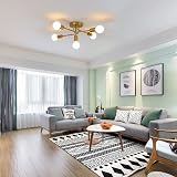 AUA Modern Sputnik Chandelier Golden 5 Light Semi Flush Mount Ceiling Light view 6