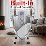 Belaco 11 Fin Oil Filled Radiator 2500W Portable Electric Heater Thermostat Grey view 4