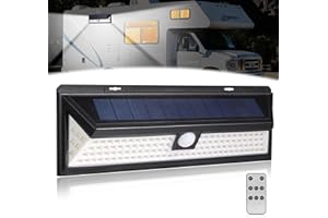 ZAONOOL Solar RV Porch Light - Bright 118 LED Rv Exterior Lights with Motion Sensor and Remote Control, Waterproof Outdoor Lights for Motorhome Travel, Travel Trailers, Camper, Food Trucks