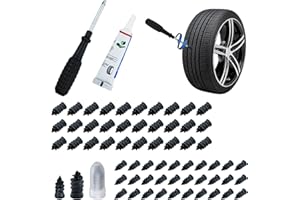 Bntyok 60 Pcs Tire Repair Rubber Nail, Tire Repair Nail Tire Repair Rubber Screws Fast Tool Self-Service Tire Repair Nail Vacuum Suitable for Car Motorcycle Jeep Tire Puncture Repair