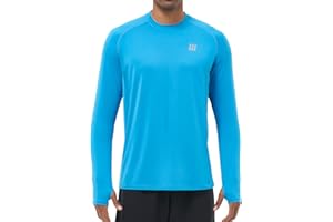 UUMIAER Mens Long Sleeve Shirts UPF 50+ Rash Guard Shirts Sun Protection Shirts for Running Hiking Athletic