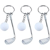 Kexinglu 3Pcs Mini Golf Keychain for Men Women, Golf Cart Keychain Funny Golf Ball Key Chains for Car Keys