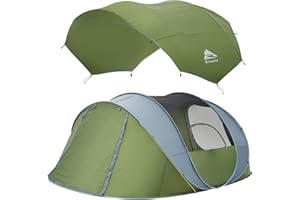 RIVENLO 4/6 Person Easy Pop Up Tent, Waterproof, Automatic Setup,2 Doors-Instant Family Tents for Camping, Hiking & Traveling