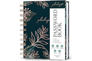 PLANBERRY Password Book Premium – Small Internet Address Organizer with A-Z Tabs – Pocket Website Password Keeper with Alphabetical Tabs – 4.7x5.7″, Hardcover (Green Pastures)