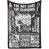Rock Climbing Gifts, Bed Flannel Plush Blankets Throw, Gravity is a Myth, for Rock Climbers (50"x 65")
