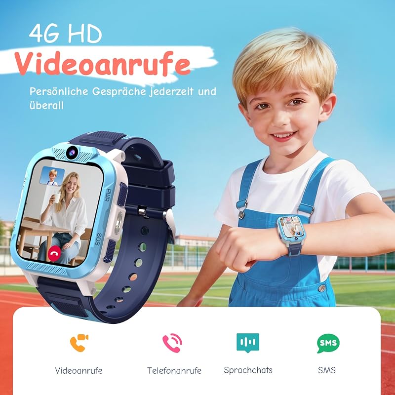 Smartwatch Kinder GPS und Telefon, 850mAh 7-Tage Akku, Schulmodus — Foto 2 von 8