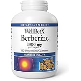 Natural Factors WellBetX Berberine - Daily Supplement Supports Metabolic Health - Formula Supports Healthy Heart - Gluten-Free & Vegan - 120 Vegetarian Capsules (120 Servings)
