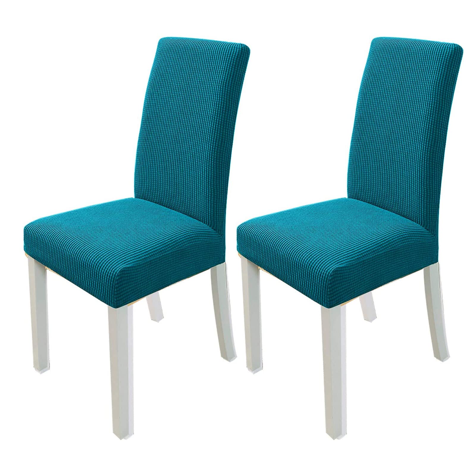 PETCUTE Chair covers stretch dining chair covers spandex chair slipcovers Dark green Set of 2