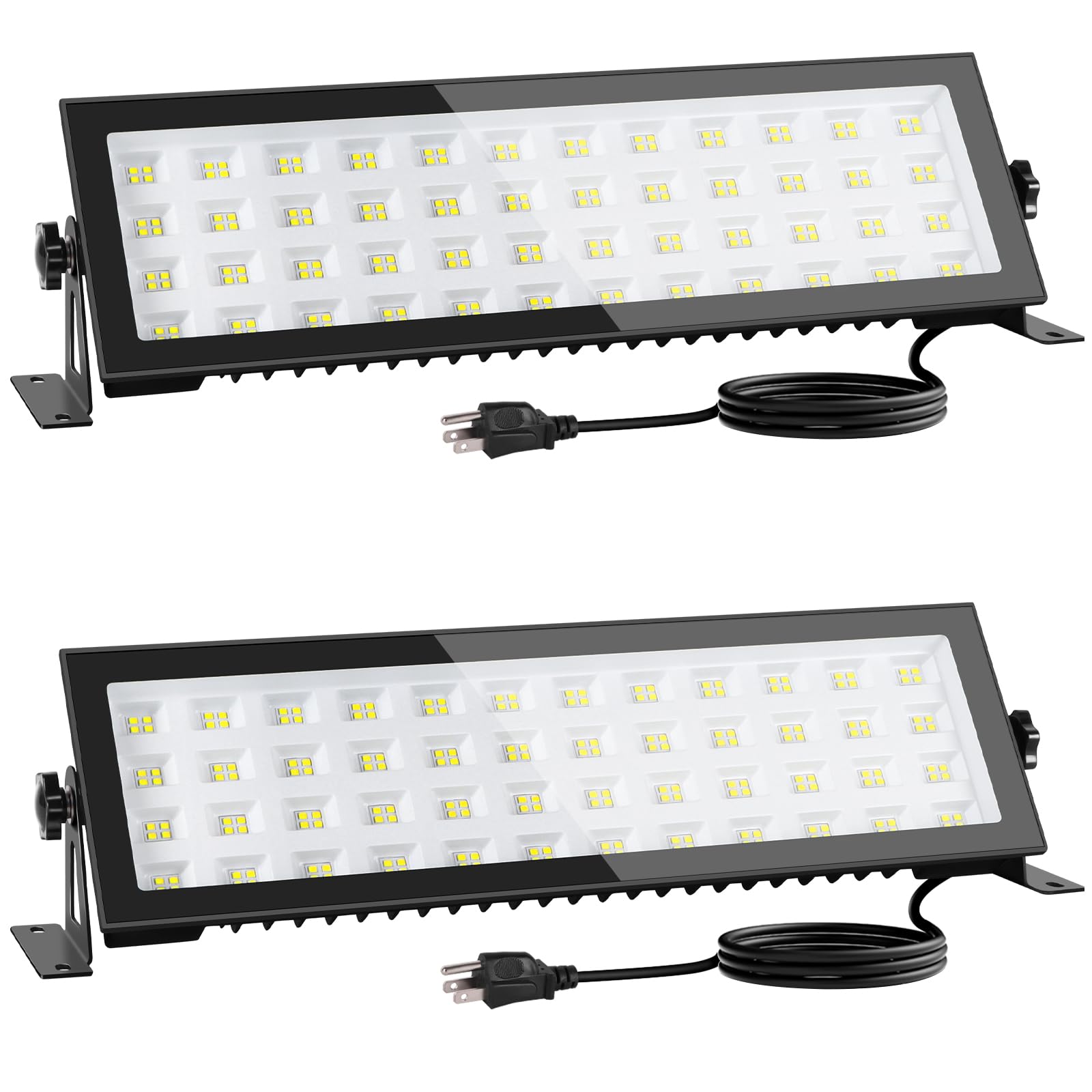 Photo 1 of OOOLED 2 Pack LED Shop Lights, 100W 13000LM 6000K Super Bright LED Work Light, IP66 Waterproof Flood Light Outdoor with Plug, Shop Lights for Workshop, Garage, Shop