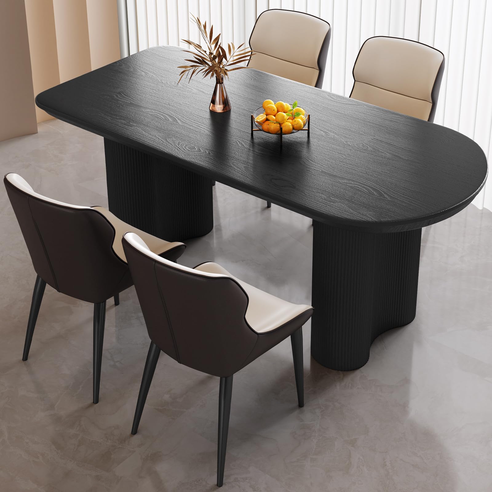 Guyii 62.99" Dining Table Set with 4 Chairs, Modern