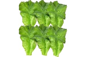Hagao Fake Lettuce Leaves Artificial Vegetables Lettuces Simulation Plastic Lifelike for House Kitchen Party Pub Decoration Cabinet Ornament 6 pcs