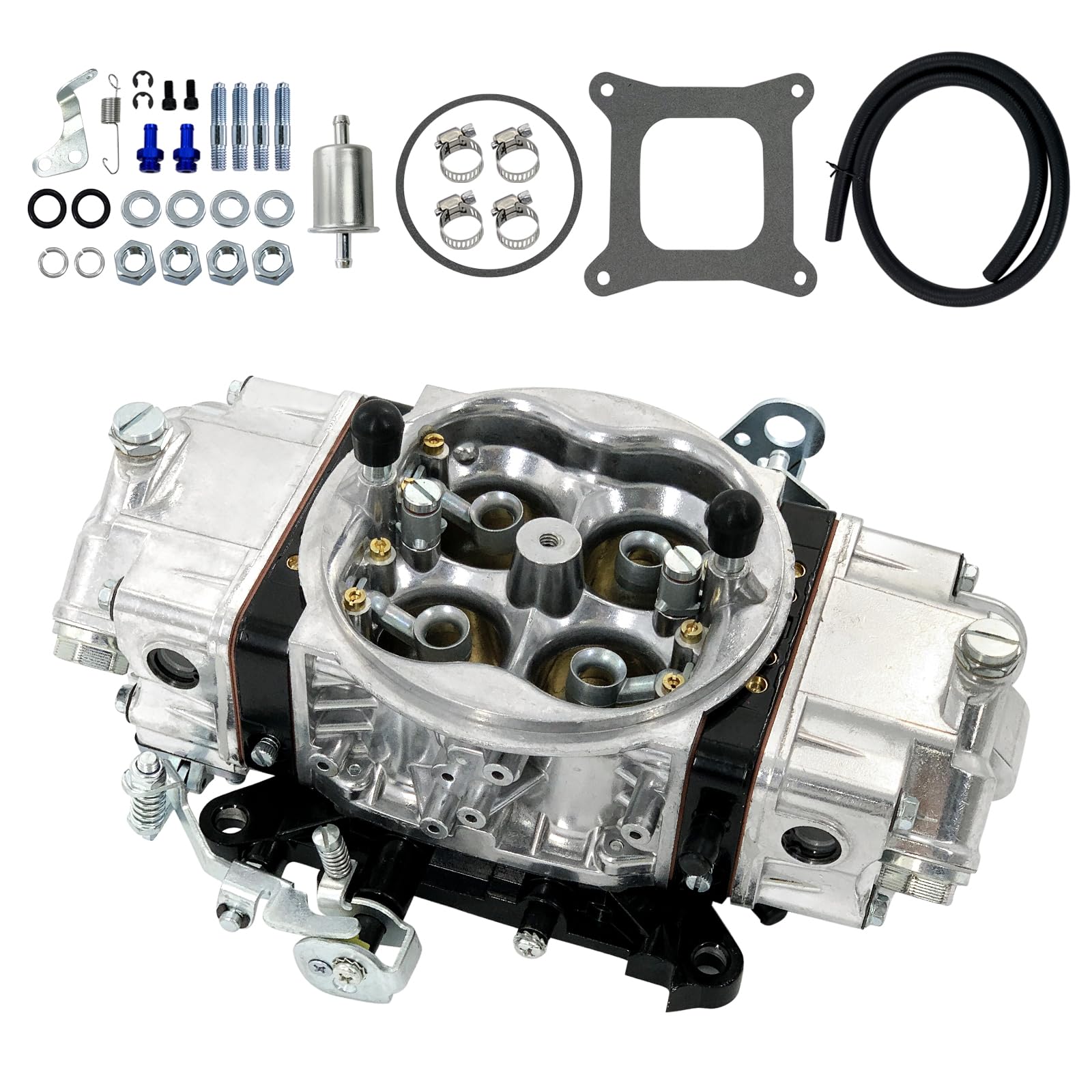 Photo 1 of BR-67200 Carburetor 4 Barrell 750 CFM for Quick Fuel Brawler Carburetor Race Carb Double Pumper 4150 Square Bore No Choke Dual Inlet 67200
