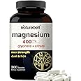Magnesium Complex 400mg Supplement, 300 Capsules | Magnesium Glycinate + Citrate Elemental Forms – Essential Minerals for Heart, Muscle, & Digestion Support – Non-GMO & No Gluten