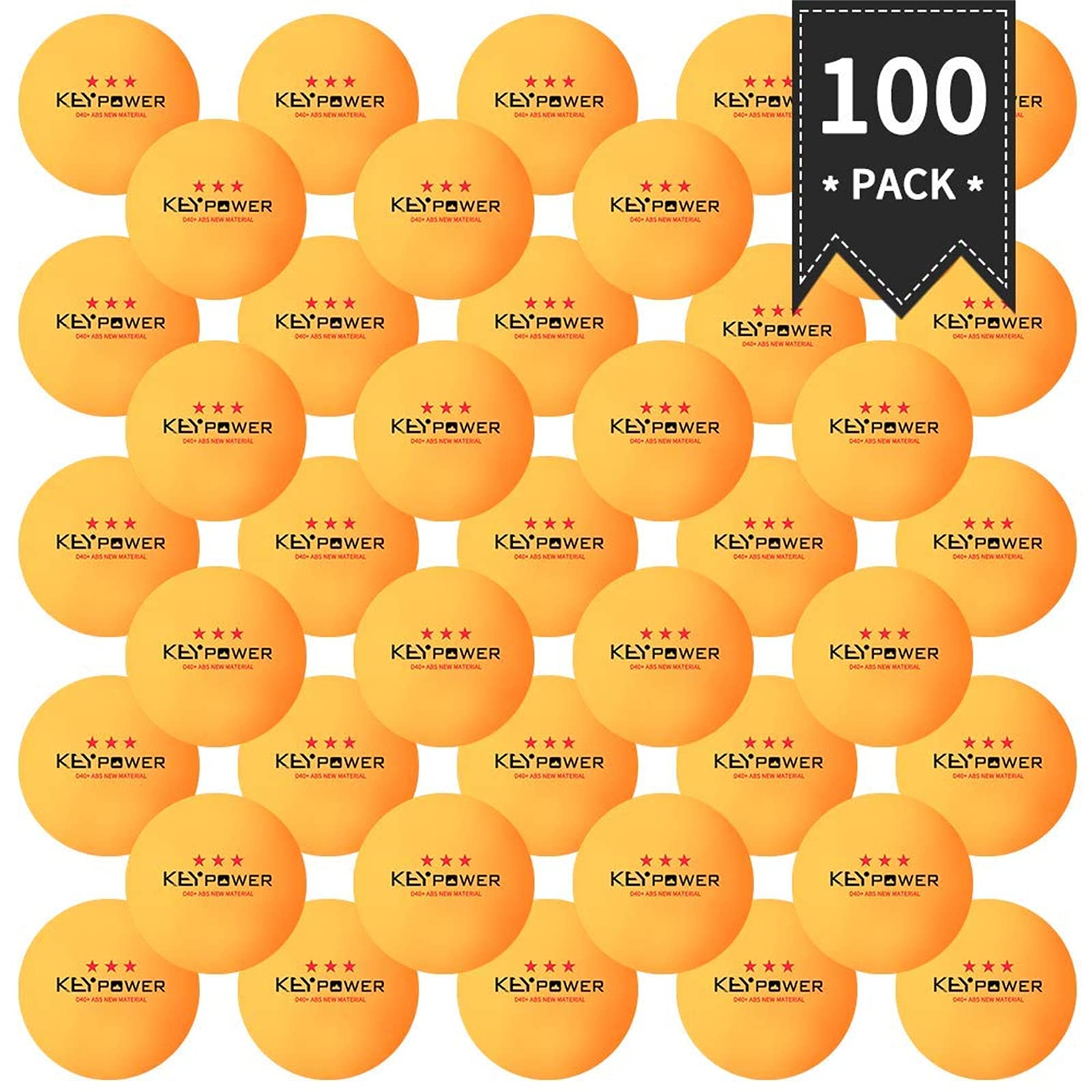 eing 3-Star Premium Quality Table Tennis, D40+ ABS Material Ping Pong Balls, Yellow (Pack of 100)