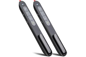(2 Packs) KTPYRP Presentation Clicker, PowerPoint Clickers, Wireless Presenter Remote, RF 2.4G Hz 100FT USB PPT Slide Remote Control with Clip for Presentations, Pet Cat Dog Lazer Pointer for Laptop