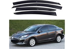 AceRide Window Visors for 2010 2011 2012 2013 Mazda 3 Sedan，Rain Guards Sun Shields Window Deflector,Tape-on,Mugen Style,4PCS