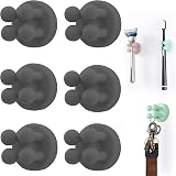 Zayin Silicone Toothbrush Holders 6 Pcs Wall Hook Self Adhesive