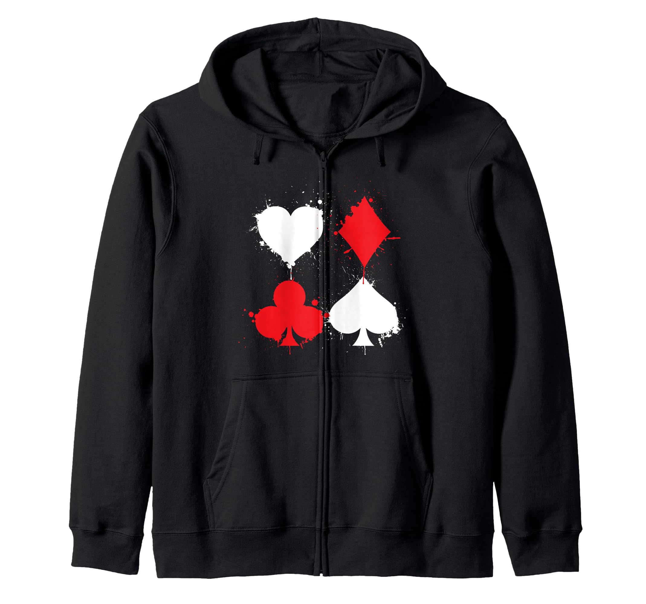Playing Cards Poker Heart Spade Diamond Club Zip Hoodie