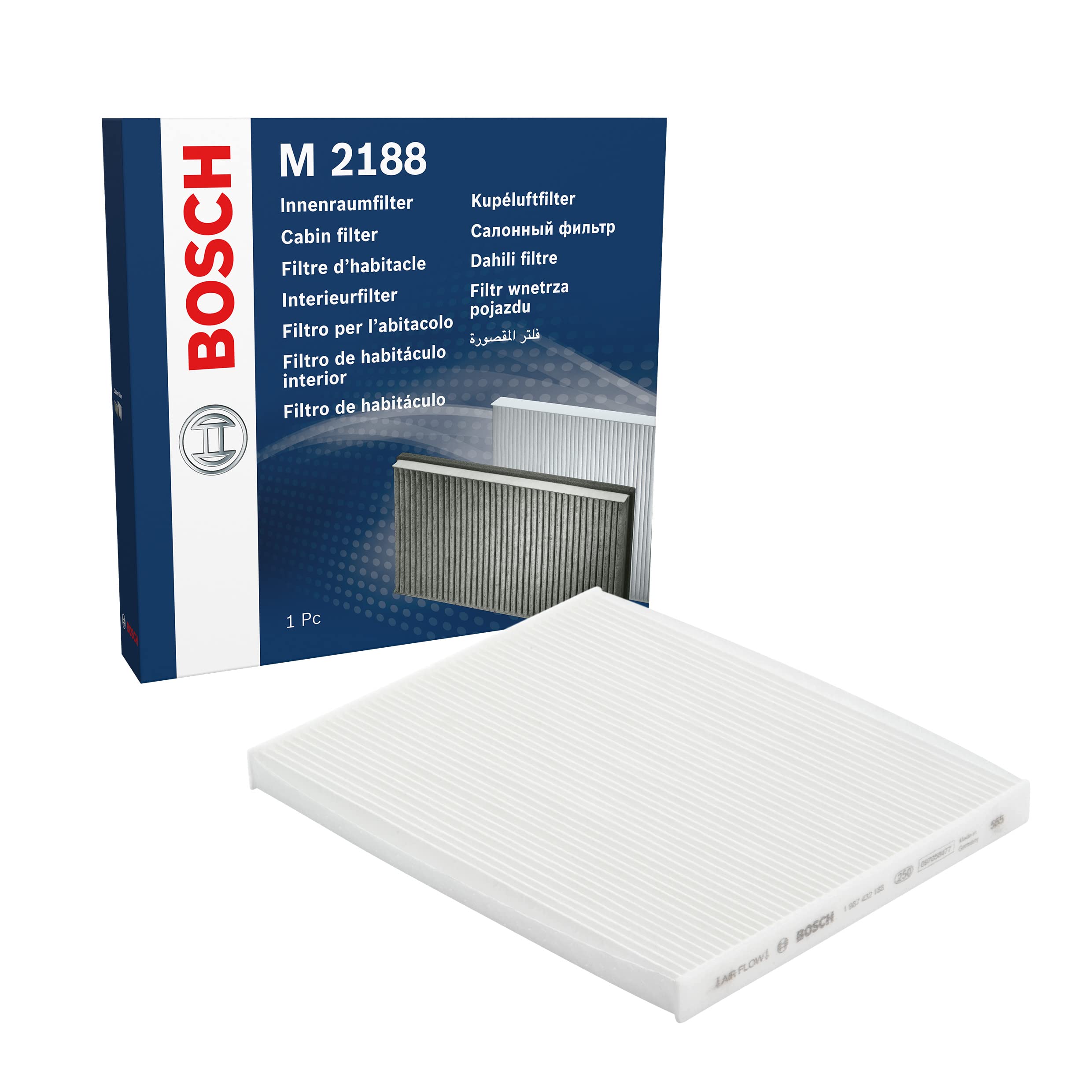 Bosch M2188 Standard Cabin Filter, Replacement Filter - Filters Pollen and Dust for Cleaner Air Inside the Vehicle