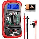 ANENG Digital Multimeter with Case, AC/DC Voltmeter, Ammeter and Ohmmeter | Measures Voltage,Current,Resistance,Diodes and hFE Transistors with Backlit Screen and Data Hold for DIY Household Testing