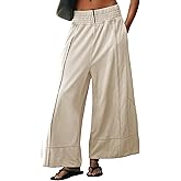 TAQCUX Womens Wide Leg Pants Casual Elastic High Waist Baggy Sweatpants Loose Cotton Lounge Palazzo Trousers