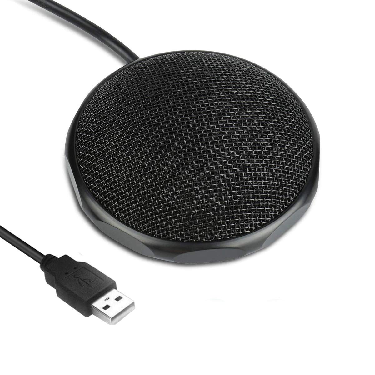 ICOUVA Conference USB Microphone for Meeting Business Computer PC, Laptop,Desktop,Mac & Macbook, Portable Table for Online Chatting, Calls, Meeting, Video Conference(Black)