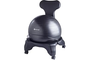 Gaiam 610-6002RTL Balance Ball Chair - Classic Yoga Ball Chair with 52cm Stability Ball, Pump & Exercise Guide for Home or Office, Black