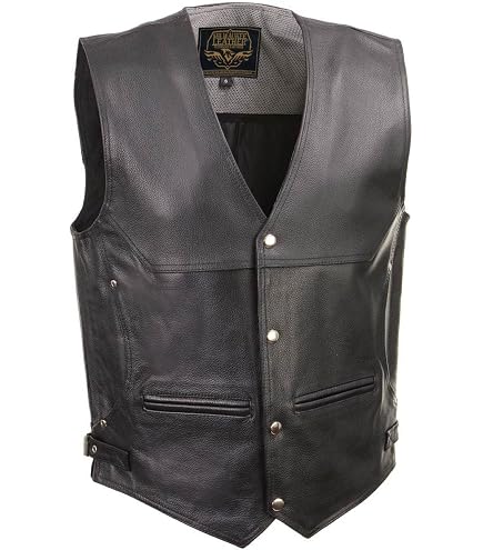 Amazon.com: RABCHI Men's Black Leather Waistcoat Vest – Sleeveless