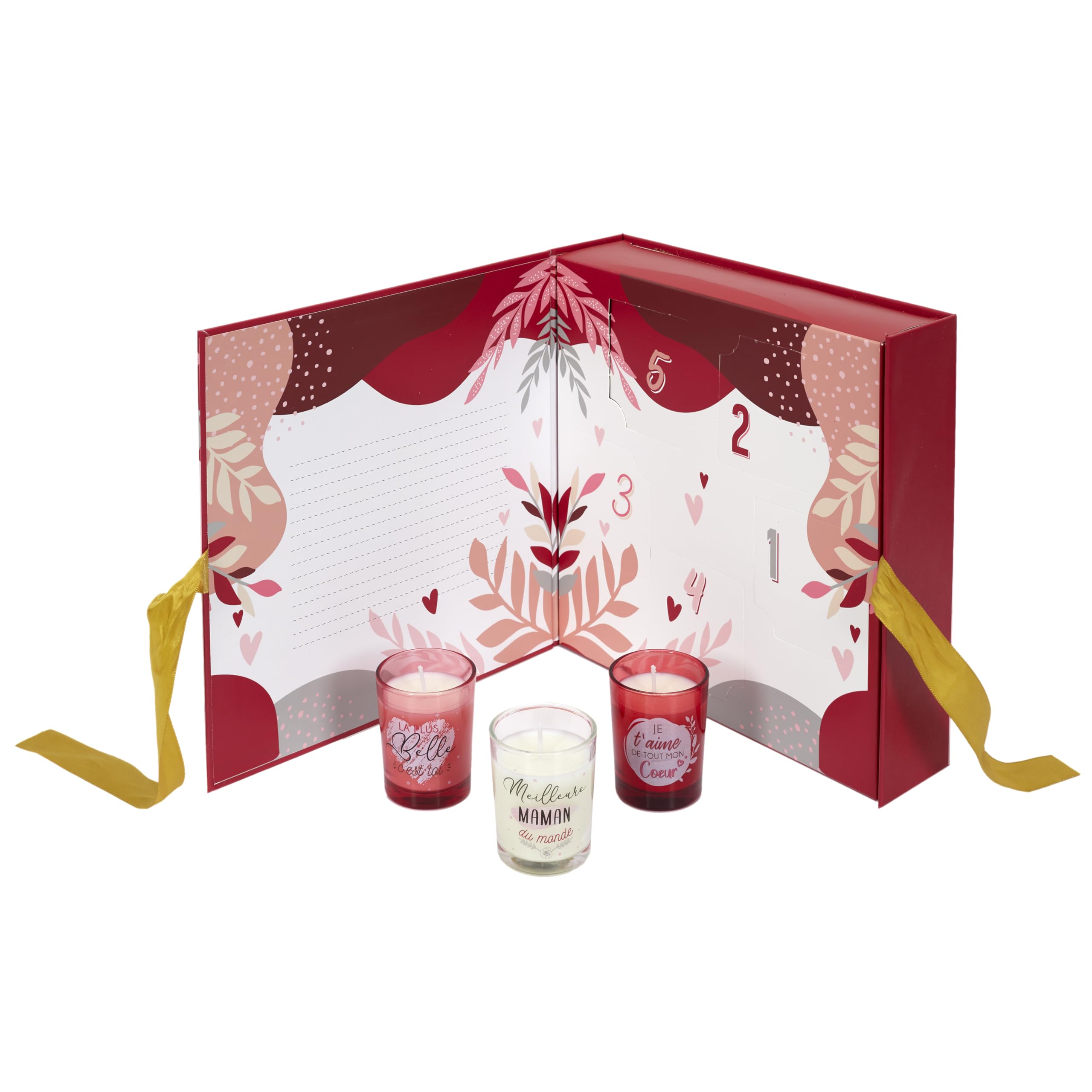 HOME DECO FACTORY - BO5481 - Scented Candle Set of 5 Mum Calendar - Height 6 cm