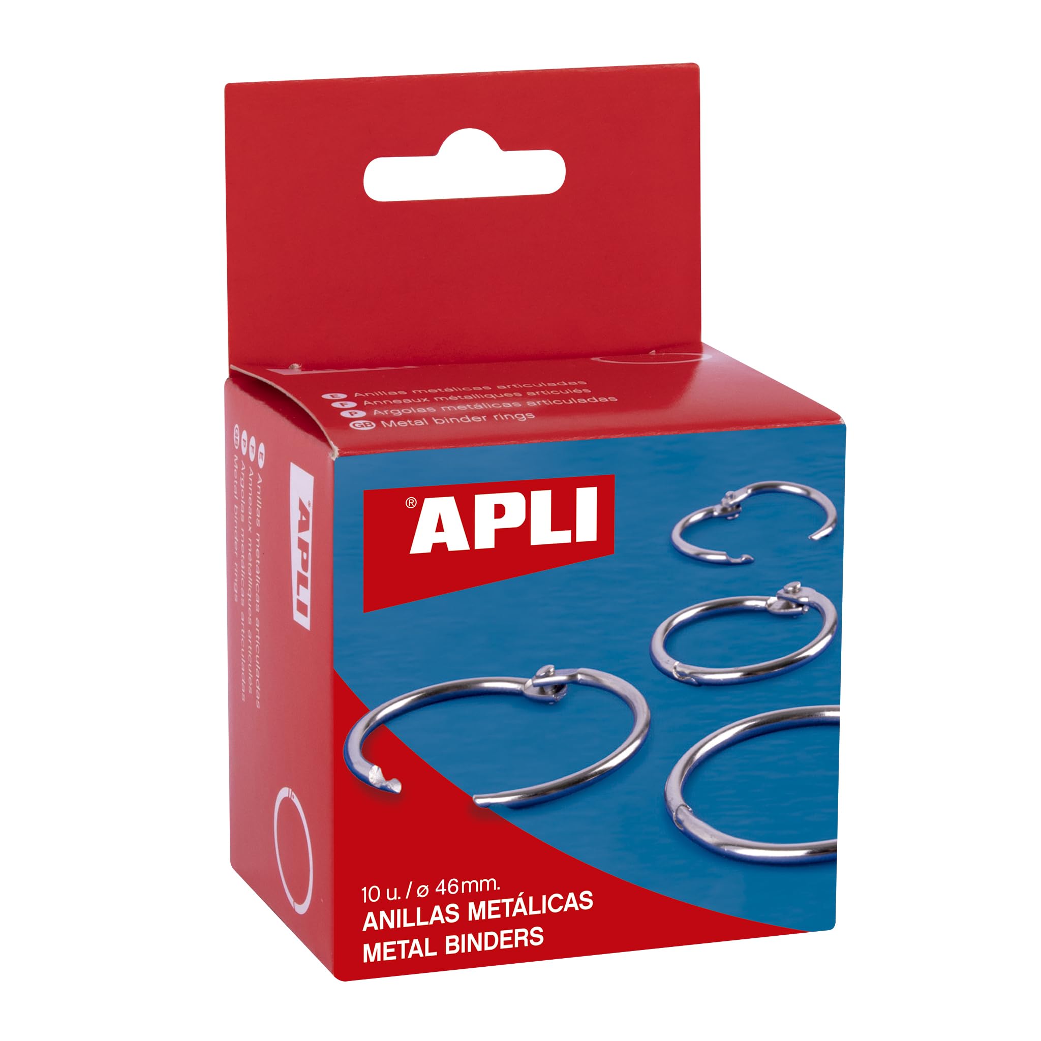 APLI Box of 10 Metal Rings Diameter 46 mm