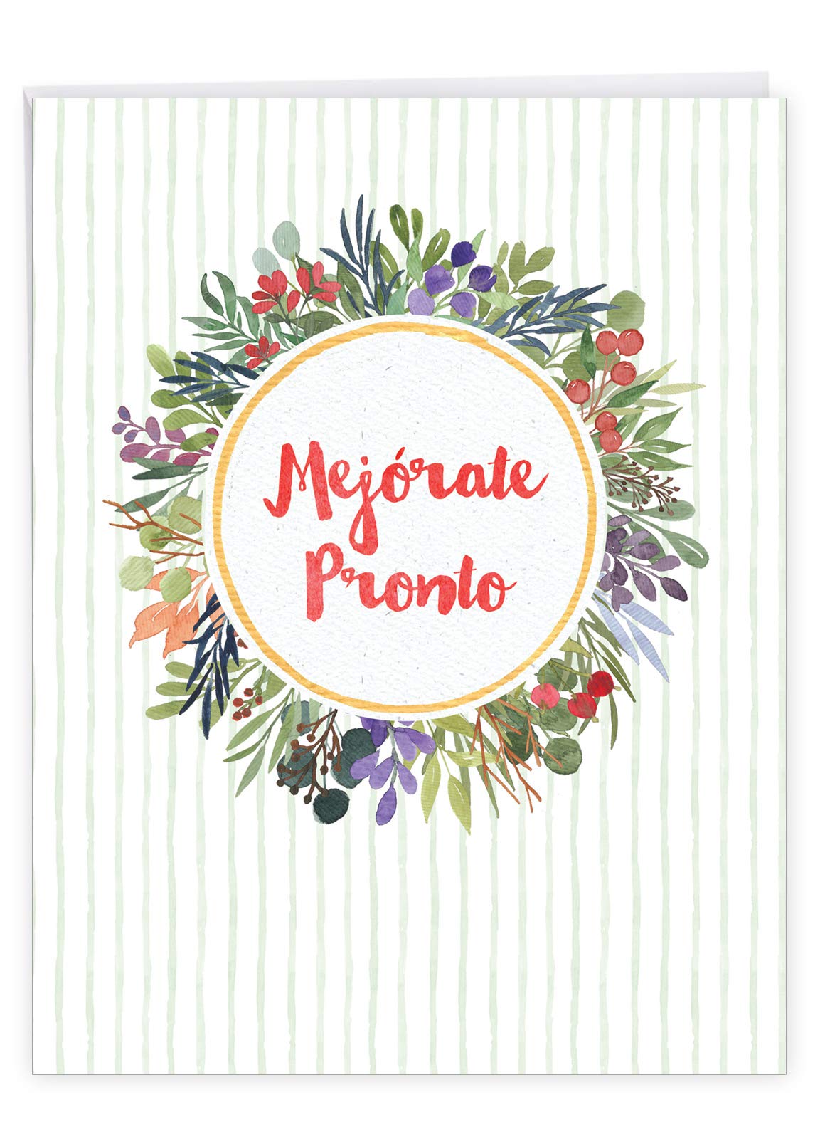 NobleWorks Extra Large Spanish Get Well Greeting Card 8.5 x 11 Inch with Envelope (1 Pack) Oversize Jumbo Mejo?rate Pronto J6647GWG-SL