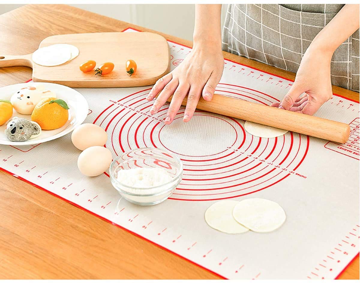 60x40cm Non-Stick Silicone Baking Mat for dough, bakery, cake, pies and pizza, Reusable Mat for Pastry Rolling with Measurements, Liner Heat Resistance for Housewife, Cooking Enthusiasts