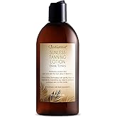 Sunless Tanning Lotion Dark Tones | Indoor Self-Tanner | Dark Tanning | Body Tanning Lotion | Sun Kiss Glow | Self-Tanning Lotion with Bronzer | Just Nutritive | 8 Oz