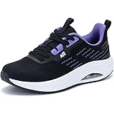 ephiza Women's Walking Shoes with Arch Support Orthotic Sneakers for Plantar Fasciitis Heel and Foot Pain Relief Tennis PurpleBlack Size 7