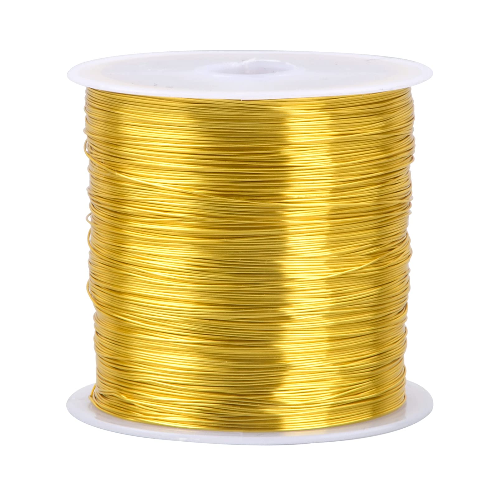 smatime 100m x 0.3mm Copper Jewelry Wire for Crafts Jewelry Beading Wire Metal Craft Wire for Jewellery Making Tarnish Resistant Bare Copper Wire Roll for DIY Necklace Bracelet Earring (Gold)
