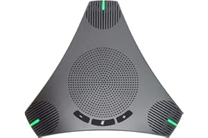 Conference Speaker and Microphone, USB Speakerphone with 360° Omnidirectional Voice Pickup, Smart Voice Enhancement, Hi-Fi So
