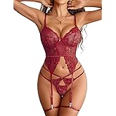Avidlove Lingerie Set for Women Sexy Lace Corset and Panty Outfits Garter Lingerie Sets （No Stockings ）