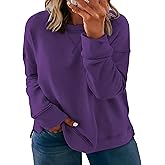 ForHailey Women's Plus Size Casual Crew Neck Sweatshirt Loose Soft Long Sleeve Pullover Tops XL-6XL