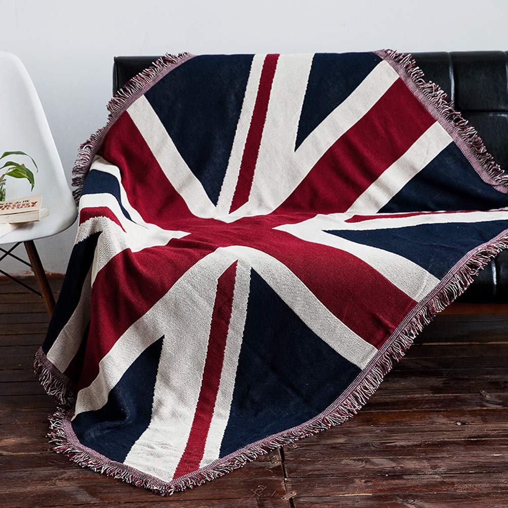 XGOPTS British Flag Sofa Throw Blanket Union Jack Flag Sofa Cover Throw for Bed Couch Chair Living Camping Room Office (130x180cm)