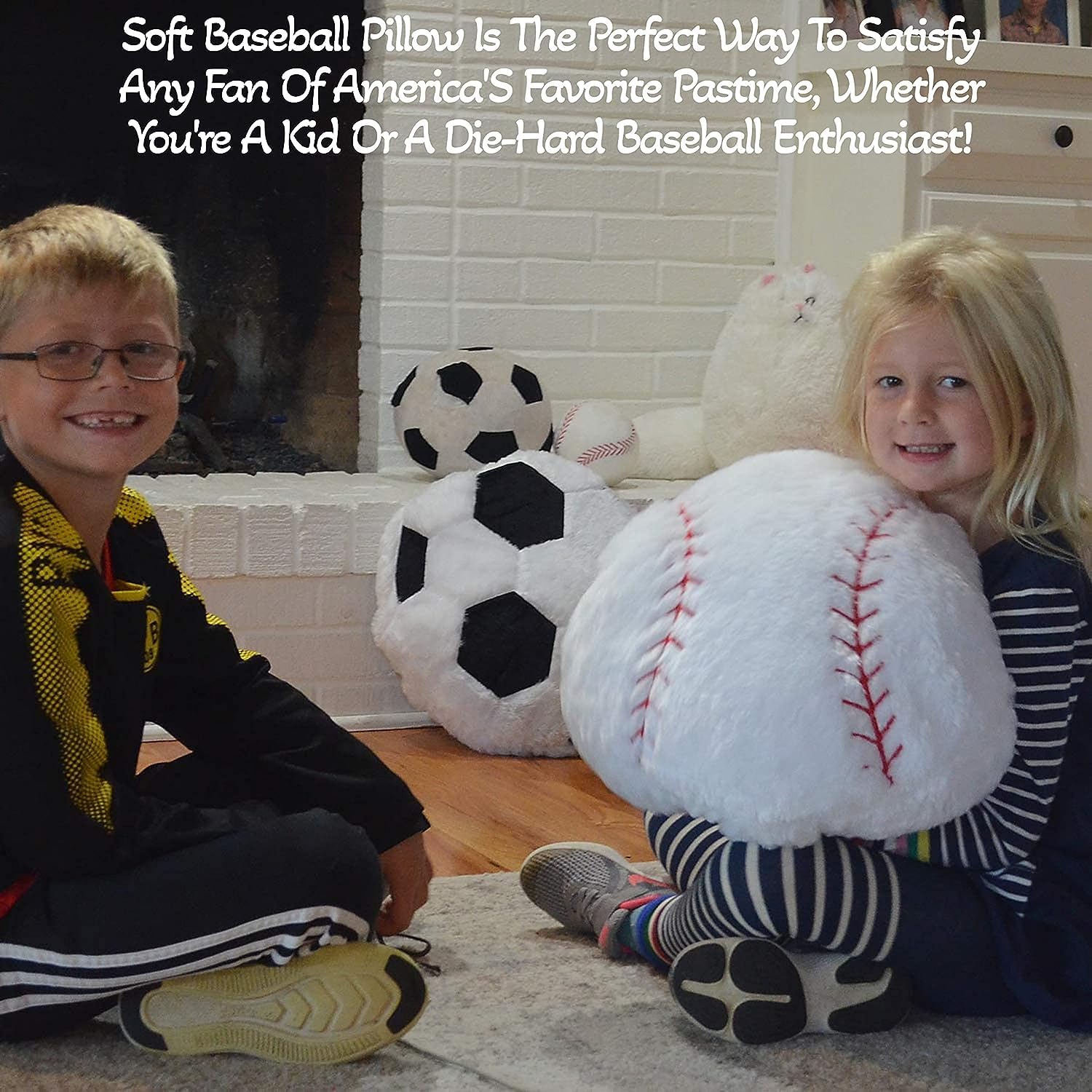 Baseball Pillow Plush Boys: Soft Stuffed Throw Toys Gifts Stuff Softball Sports Room Decor 8-12 Year Old