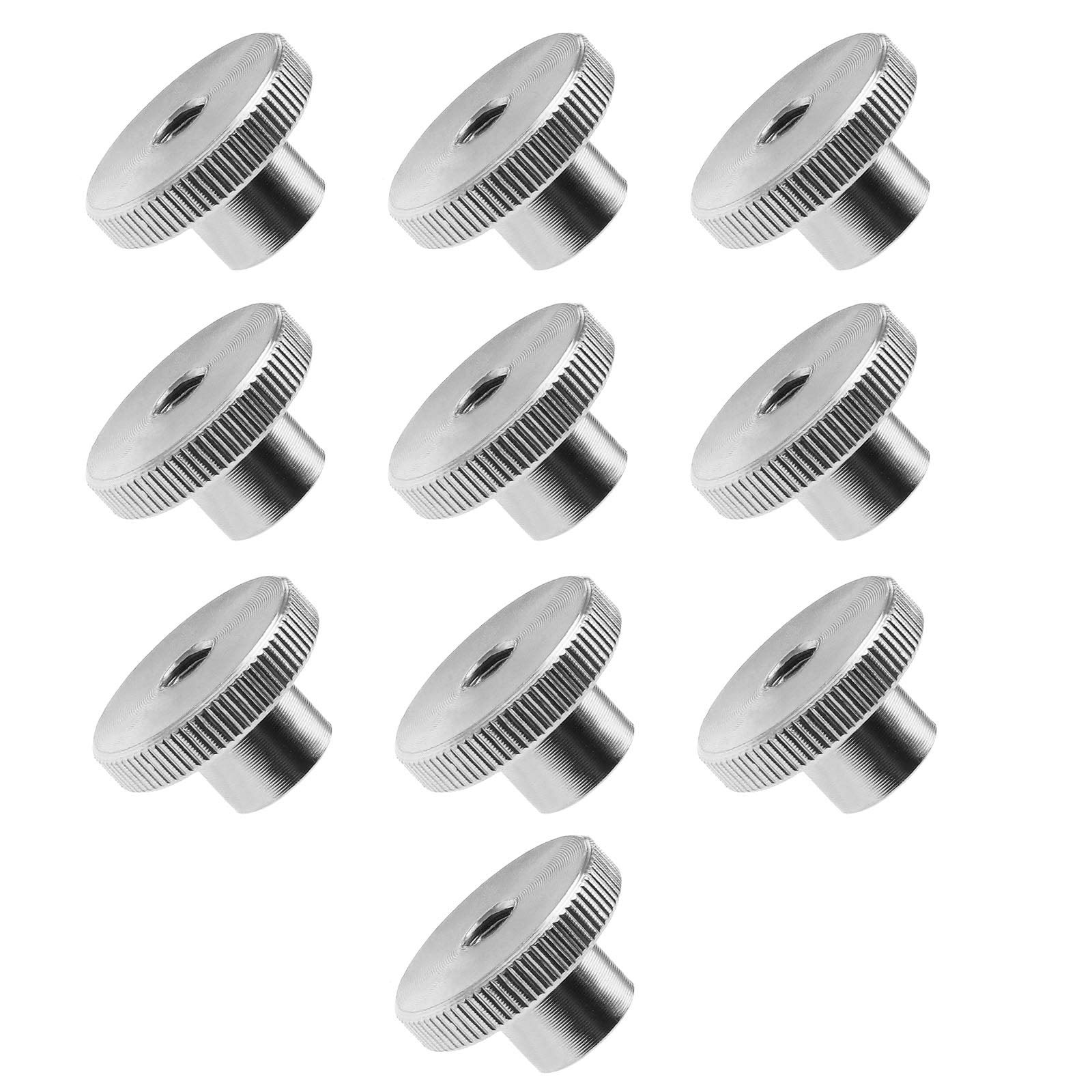 Create idea 10PCS M5 High Knurled Thumb Nuts Female Thread 304 Stainless Steel Round Hand Grip Knob Lock Nuts DIN 466 Type