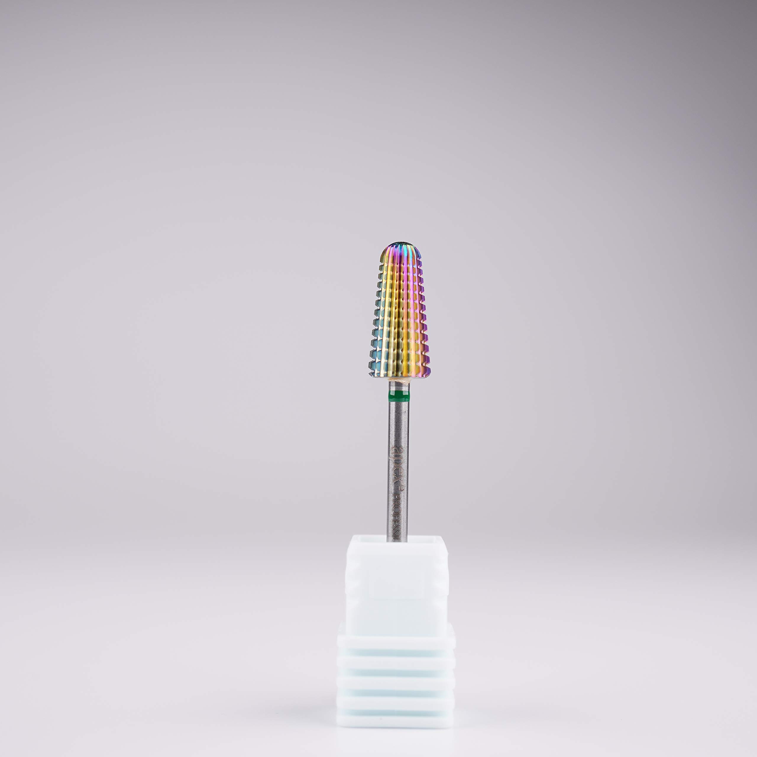 New* Apex® Professional Tungsten Carbide Electric Nail Drill Bit 3/32 inch, 2.35mm Shank for Gels, Acrylics, Nail Art, Manicure, Pedicure, Salon Professional Nails (Volcano Rainbow 2 Way) (Coarse)