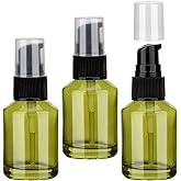 Segbeauty 3pcs Empty Refillable Glass Creams Lotions Bottles, 1oz 30ml Travel Glass Pump Bottle lotion Container Foundation Bottle for Travel, Leak Proof Containers for Oils
