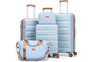 Eeeza Luggage Sets 5 Piece, Suitcases with Wheels,ABS Hard Case Luggage with TSA Lock Spinner Wheels,Carry On Luggage Set (20/24/28 Inch)