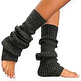 NITESHEYS Lambswool Winter Ribbed Leg Warmers Natural Wool Footless Long Socks For Women