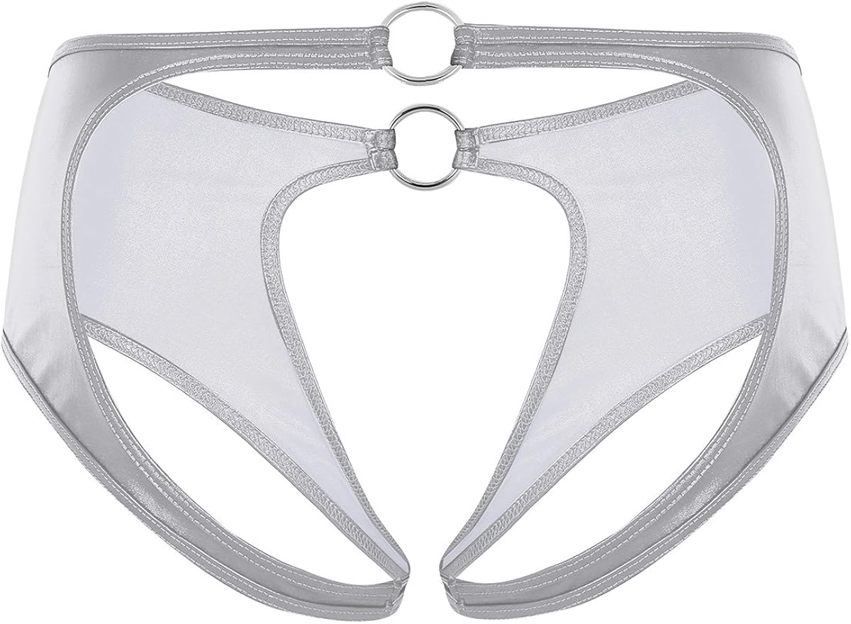 iiniim Slip Femme Lot de 1 Ouverte Fesse Brillant Culotte Taille Basse